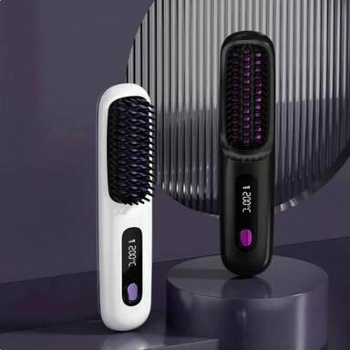Escova Alisadora Portátil PureGlam – Sem fio, rápida e super eficiente