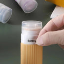 Kit 4 Frascos de Silicone para Viagem → LeakGuard – Evita vazamentos durante a viagem