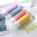 Kit 4 Frascos de Silicone para Viagem → LeakGuard – Evita vazamentos durante a viagem