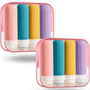 Kit 4 Frascos de Silicone para Viagem → LeakGuard – Evita vazamentos durante a viagem