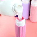 Kit 4 Frascos de Silicone para Viagem → LeakGuard – Evita vazamentos durante a viagem