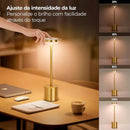 Luminária de Mesa Recarregável Sem Fio  GlowLite – Iluminação portátil sem fio com bateria recarregável